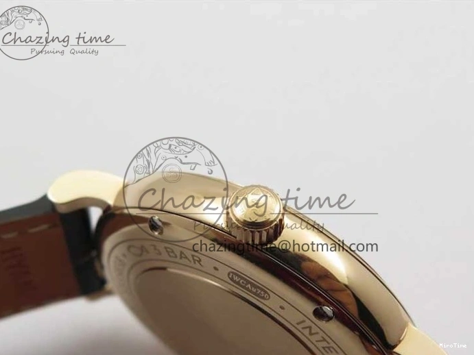 MIROTIME 0522 Durable Portofino 37mm RG V7F 1:1 Best Edition Gray Dial Diamonds Bezel on Black Leather Strap A 7089